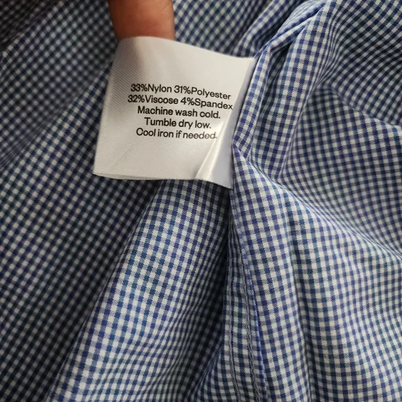 Ministry of Supply Gemini Blue‎ Check Woven Button Down Shirt Size XXL NWT - Picture 12 of 12